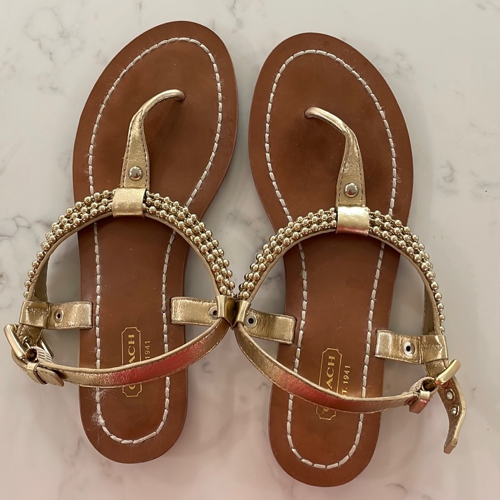Coach Gold sandals. Size 8. In great shape